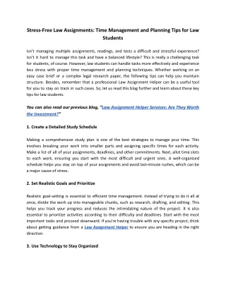 Stress-Free Law Assignments_ Time Management and Planning Tips for Law Students