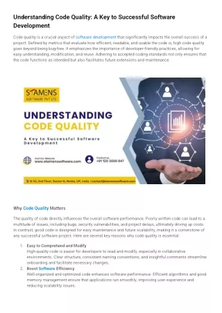understanding code quality a key to successful