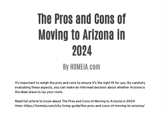 The Pros and Cons of Moving to Arizona in 2024