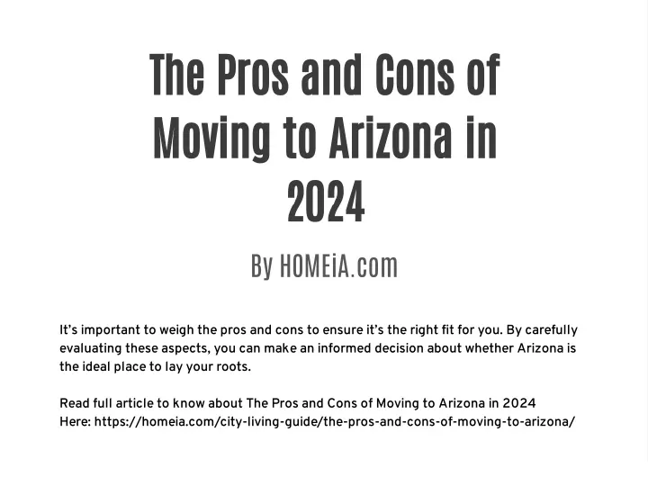 the pros and cons of moving to arizona in 2024