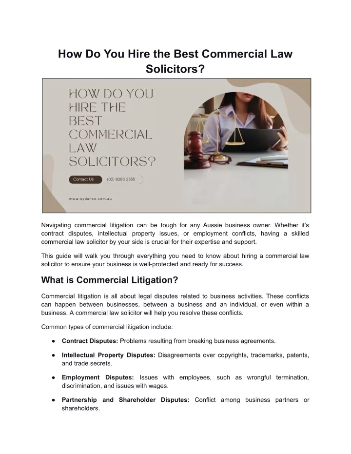 how do you hire the best commercial law solicitors