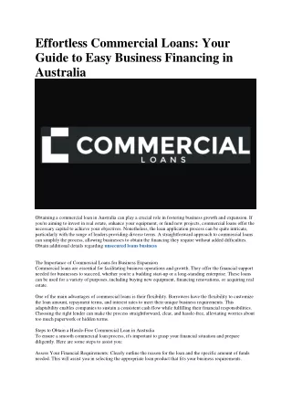 Commercial loan