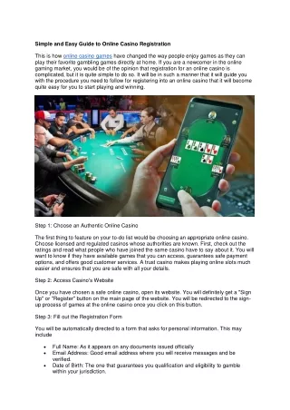 simple and easy guide to online casino