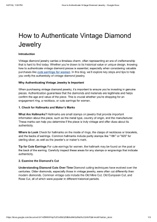 How to Authenticate Vintage Diamond