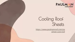 cooling roof cooling roof