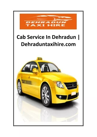 Cab Service In Dehradun  Dehraduntaxihire.com