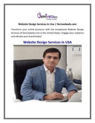 Website Design Services In Usa  Derivedweb.com