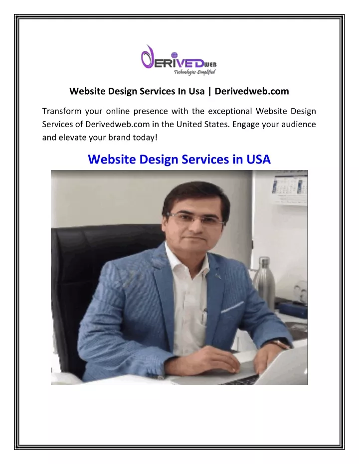 website design services in usa derivedweb com