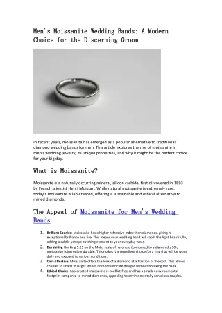 men's moissanite wedding bands