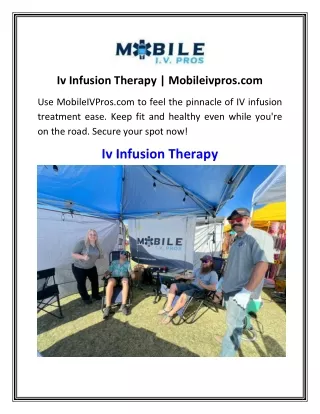 Iv Infusion Therapy  Mobileivpros.com