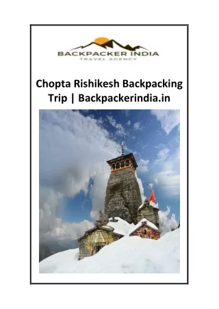 chopta rishikesh backpacking trip backpackerindia