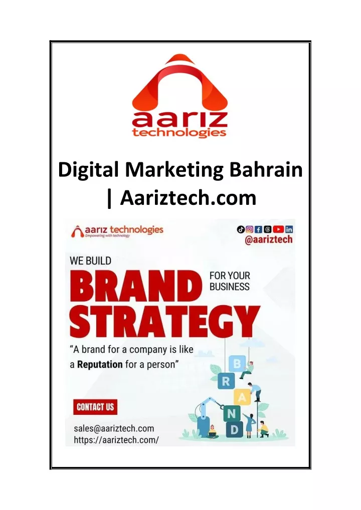 digital marketing bahrain aariztech com