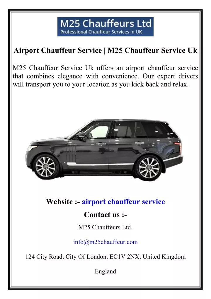 airport chauffeur service m25 chauffeur service uk