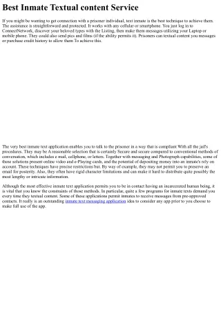 best inmate textual content service