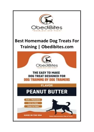 Best Homemade Dog Treats For Training  Obedibites.com