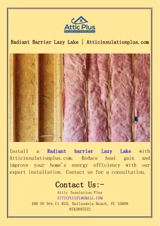 Radiant Barrier Lazy Lake  Atticinsulationplus.com