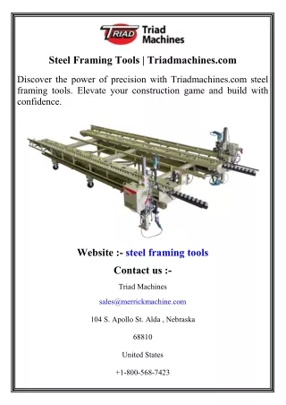steel framing tools triadmachines com