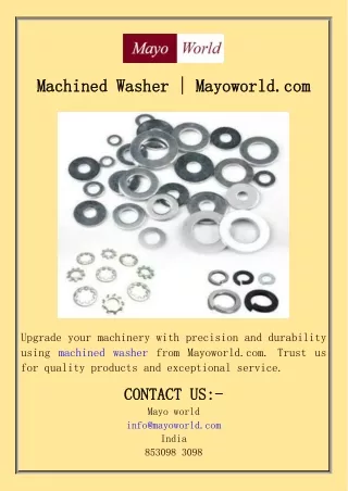 Machined Washer  Mayoworld.com