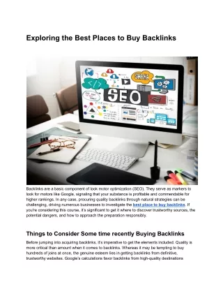 Exploring the Best Places to Buy Backlinks