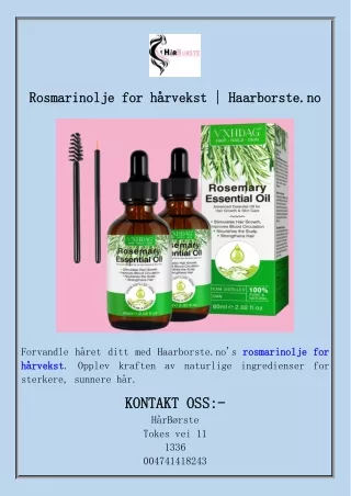 Rosmarinolje for hårvekst  Haarborste.no