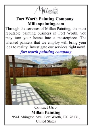 Fort Worth Painting Company Millanpainting.com