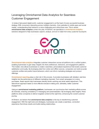 leveraging omnichannel data analytics
