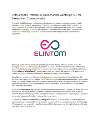 unlocking the potential of omnichannel whatsapp
