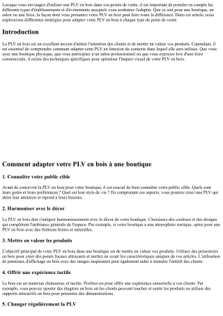 Comment adapter votre PLV en bois à différents types de points de vente (boutiqu