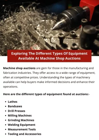 exploring the different types of equipment