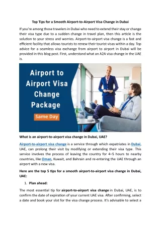 Top Tips for a Smooth Airport-to-Airport Visa Change in Dubai