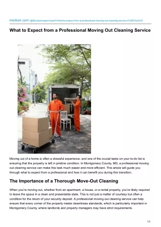 What to Expect from a Professional Moving Out Cleaning Service