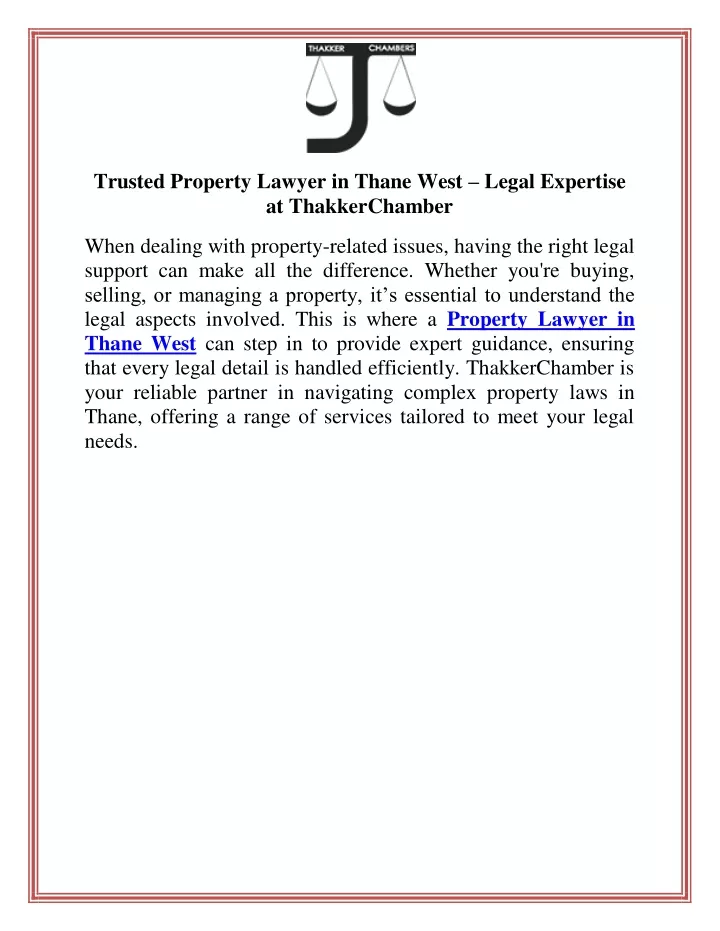 trusted property lawyer in thane west legal