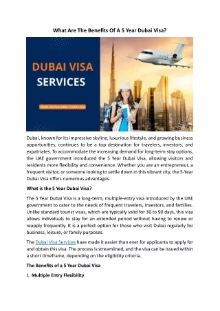 What Are The Benefits Of A 5 Year Dubai Visa