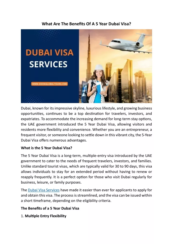 what are the benefits of a 5 year dubai visa