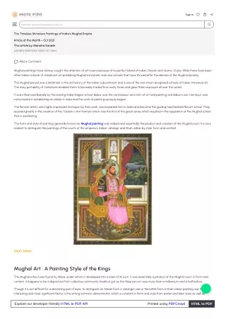 The Timeless Miniature Paintings of India’s Mughal Empire