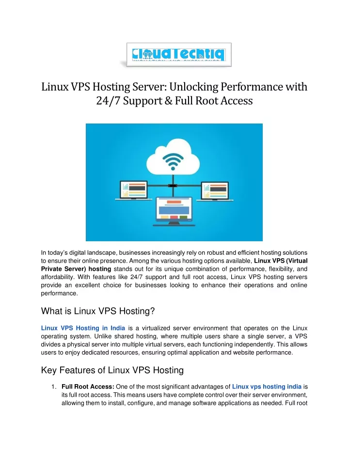 linux vps hosting server unlocking performance