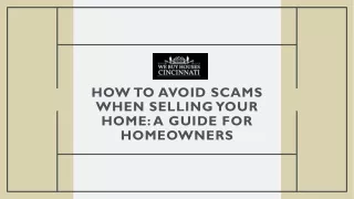 How to Avoid Scams When Selling Your Home: A Guide for Homeowners