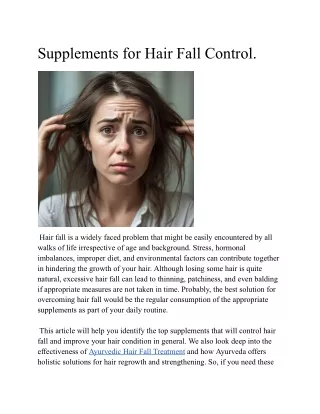 supplements for hair fall control