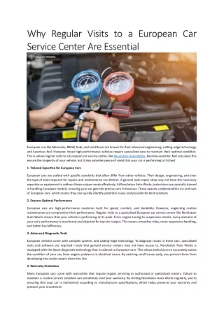 why regular visits to a european car service