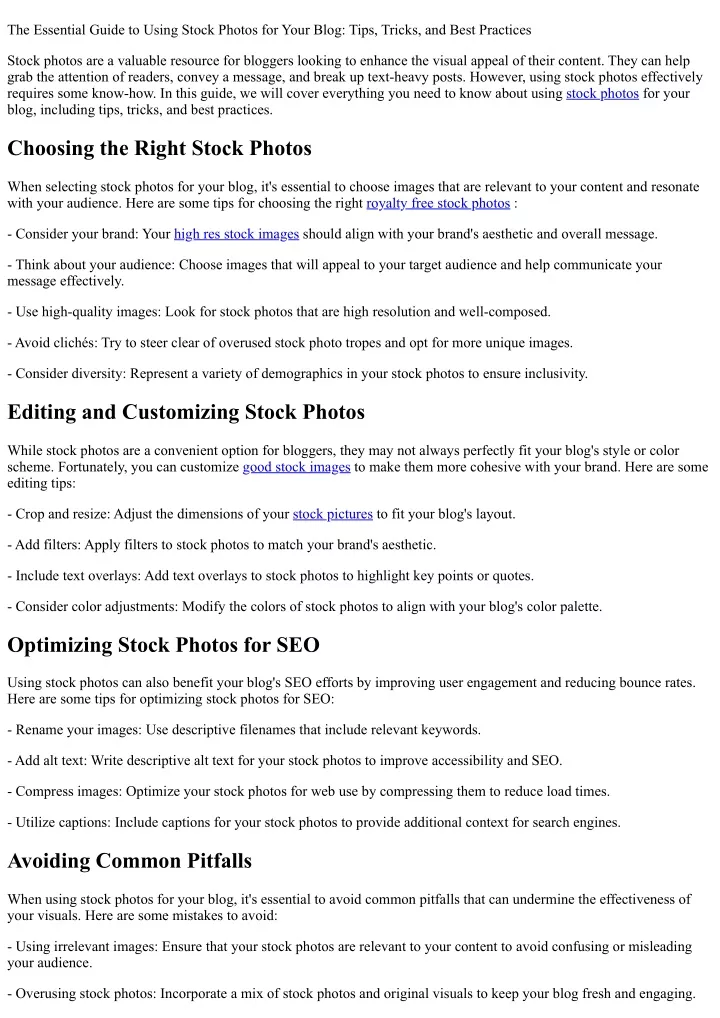 Ppt the essential guide to using stock photos for your blog tips