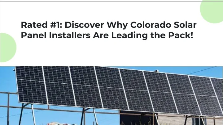 PPT - Discover Why Colorado Solar Panel Installers Are Leading the Pack ...