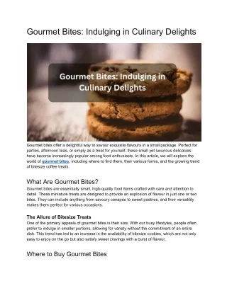 Gourmet Bites_ Indulging in Culinary Delights