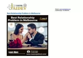 Best Relationship Problem in Melbourne