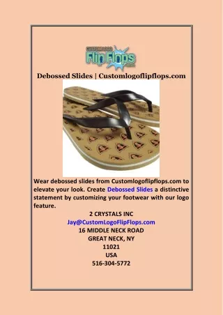 Debossed Slides Customlogoflipflops com
