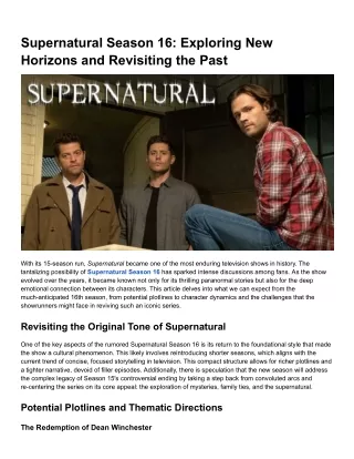 supernatural season 16 exploring new horizons