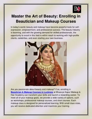 Beautician & Makeup Courses in Lucknow