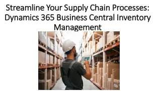 Streamline Your Supply Chain Processes