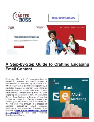 Best Email Marketing Course in Bhojpur - Career Boss Institute