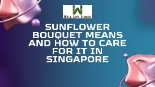 Sunflower Bouquet Means and How to Care for It in Singapore