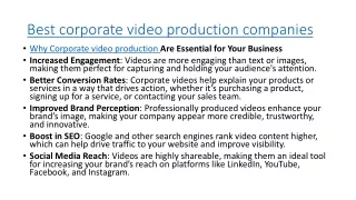 Best corporate video production companies